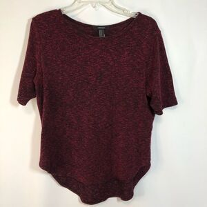 Burgundy Short-sleeved Forever 21 Medium Shirt